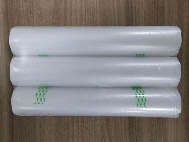 Вакуумні пакети KitchenBoss Рулони харчової вакуумної плівки Вакуумні пакувальні пакети Вакуумна пакувальна плівка вакуумні пакети Рулони плівки для вакуумного пакувальника та пакет без усадки Sous Vide BPA 28x500 см 3 рулони