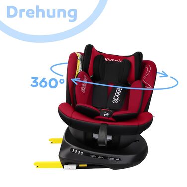 Дитяче автокрісло Reecle 360 Swivel i-Size з кріпленням ISOFIX 40-150 см (0-36 кг) Reboarder, від народження до 12 років, ECE R129