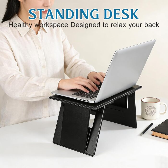 Портативний складаний стіл для ноутбука для автомобіля, дивана, ліжка. Міцна стільниця високої щільності, багатофункціональний стіл для читання та ноутбука, стандартний розмір