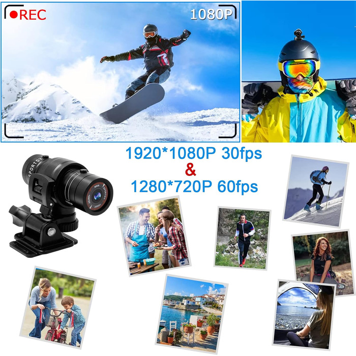 Для велосипеда 1080P HD Камера шолома 120 ширококутна спортивна камера із записом відео та фотозйомкою