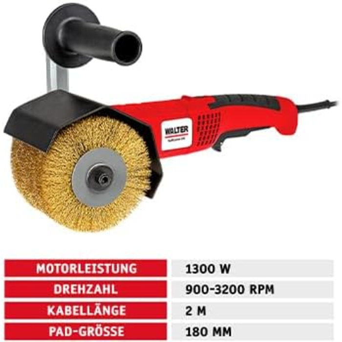 Щіткова шліфувальна машина WALTER 1300 Вт - потужна роликова шліфувальна машина, шліфувальна машина для зовнішніх робіт, сатинувал