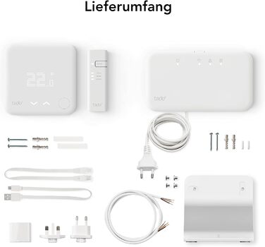Розумний домашній термостат tado (бездротовий) Wifi Starter Kit V3 із підставкою цифрове керування опаленням для котлів легке встановлення сумісний із Alexa, Siri та Google Assistant