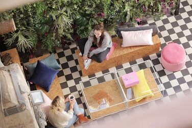 Крісло-мішок Fatboy Point Velvet з оксамитового сидіння для приміщень - Перлинно-рожевий (Перлинно-рожевий)