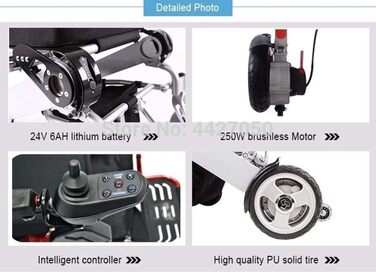 Інвалідні візки Вага 180 кгD09 Електричне інвалідне крісло складне легке з алюмінієвого сплаву Літієва батарея Старі чотири раунди Ергономічна