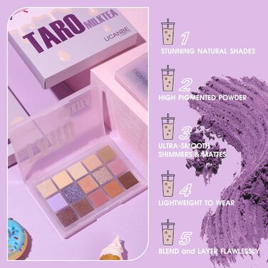 Палітра тіней UCANBE Taro Milktea (15 відтінків)