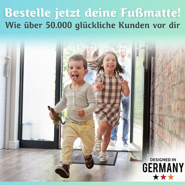 Килимок для дверей Welcome можна прати в пральній машині 40x60 см - ідеальний розмір для вхідних дверей. Килимок для внутрішнього використання, килимок для вітальні з написом &quotWelcome&quot та серцем, 40 x 60 см (прямокутний)