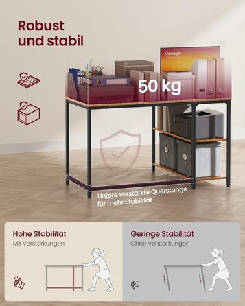 Г-подібний кутовий стіл, комп&39ютерний стіл з місцем для зберігання, офісний стіл, полиця з регульованою висотою, для домашнього офісу, 110 x 80 см, вінтажний коричневий LWD135KD01 Вінтажний коричневий 110 x 80 см Без подовжувача