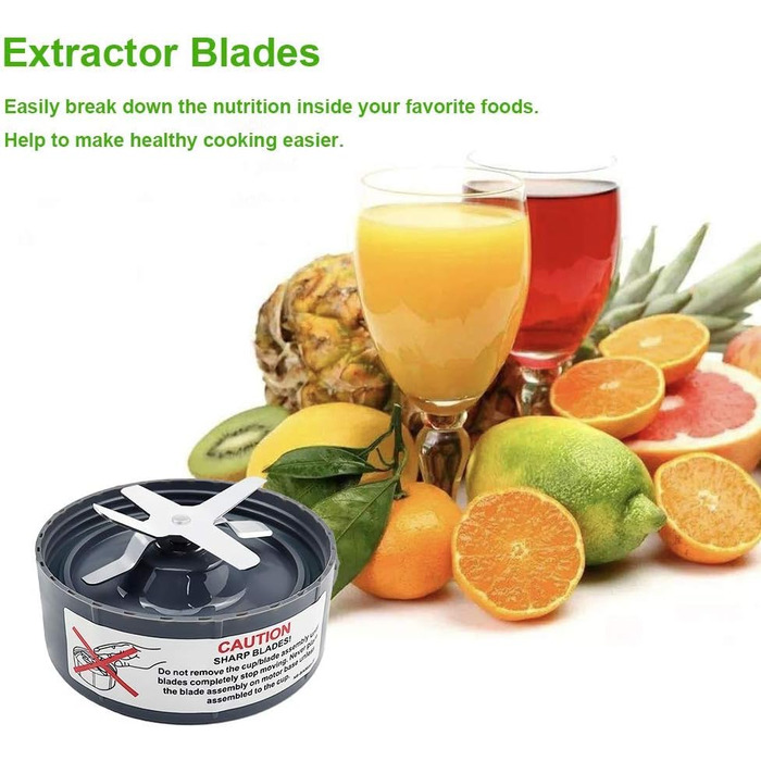 Змінні леза соковижималки, сірі, підходять до оригінальної серії лез NutriBullet 600W/900W Pro Extctor із силіконовим ущільнювальним кільцем для запасних частин леза блендера NutriBullet 900 Вт - сірого