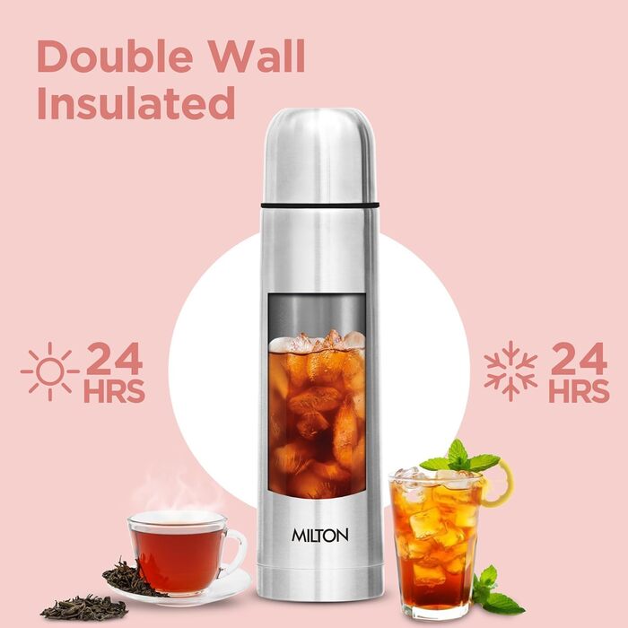Термопляшка MILTON Thermosteel Flip Lid 1000, 1 л, сріблястий