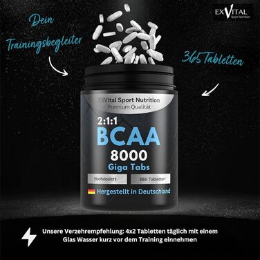 Веганський амінокислотний комплекс BCAA, 365 таблеток