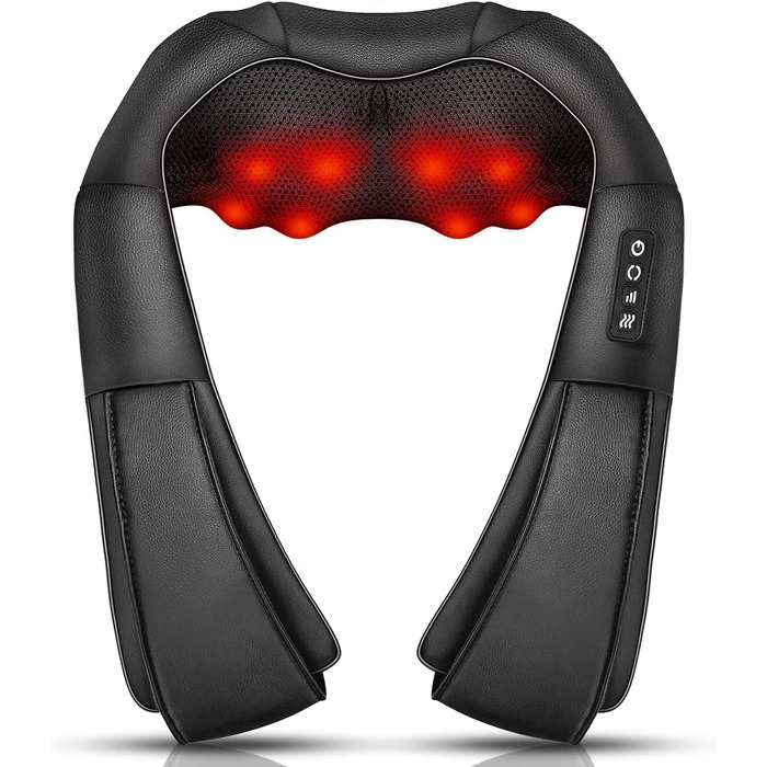 Масажер для шиї з теплом, iKristin Shiatsu massager 3D deep massage для полегшення болю в шиї, спині, попереку тощо, задовольняє потреби в масажі всієї родини