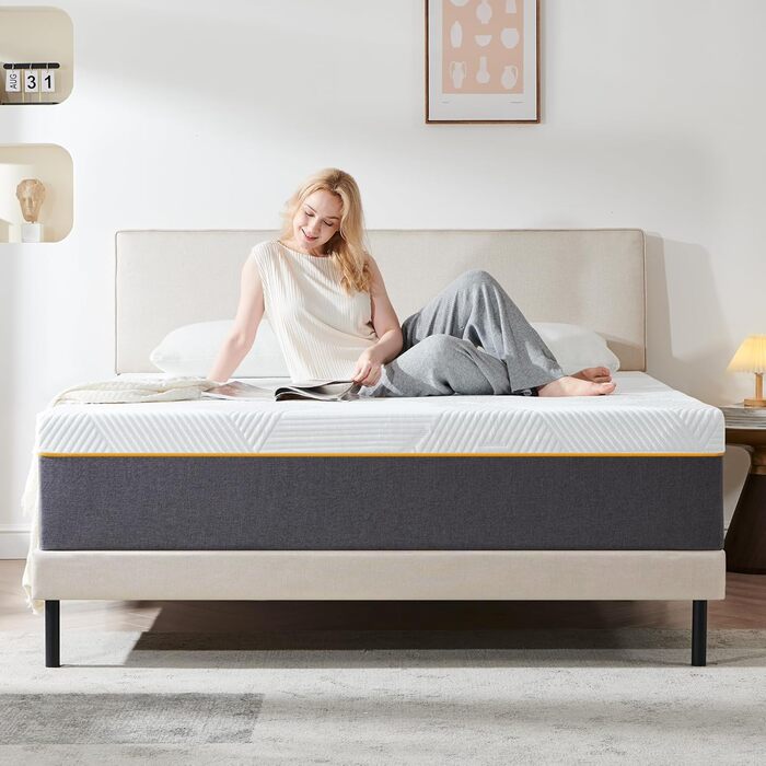 Матрац 140x200x16 см, рівень жорсткості H3, висота - 16 см, матрац з холодної піни з чохлом, який можна прати, тканина з м&39якою поверхнею, комфортний матрац з піни для молоді (140 x 200 см), середня жорсткість 140 x 200 см 16,0 сантиметрів