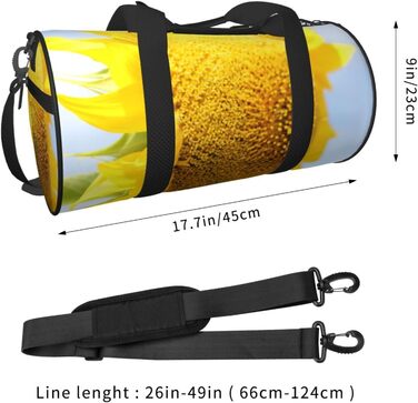 Спортивна сумка, дорожня сумка, жовта сумка з принтом соняшників, сумка для подорожей, чорна, універсальний розмір