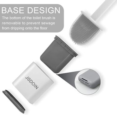 Щітка для туалету силіконова щітка для туалету та контейнер, щітка для туалету з швидковисихаючим тримачем стояча щітка для ванної