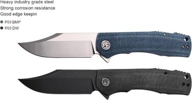 Складаний ніж PFP03 Victor, клинок зі сталі K110, лезо 3,58', рукоятка з мікарти, кишеньковий ніж EDC (хакі мікарта)