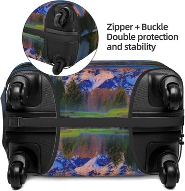 Чохол для валізи BAFAFA Schneeberg з принтом, еластичний захист від подряпин та пилу для багажу, чорний, розмір 80