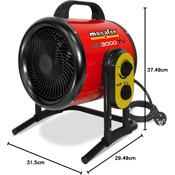 Теплова гармата Mecafer MH3000VT, 3000 Вт, Turbo, до 40 м