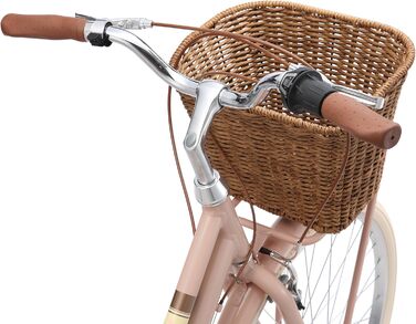 Алюмінієвий міський велосипед BIKESTAR 26, 28 дюймів 16, рама 18 дюймів, 7 швидкостей Shimano, жіночий голландський велосипед, ретро-велосипед з V-подібними гальмами, багажником, ліхтарями, дзвінком, кошиком, світловідбивачами на спицях Тест на безпеку, ш