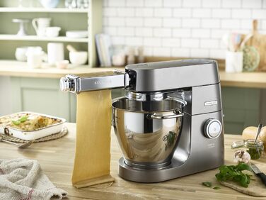 Кухонний комбайн Kenwood Titanium Chef Patissier XL KWL90.034SI (1400 Вт) з набором для кондитерів (4 предмети), сріблястий набір для приготування пасти MAX980ME з нержавіючої сталі