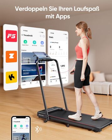 Домашня бігова доріжка з нахилом, біговий майданчик 4 в 1, складна бігова доріжка 12 км/год з нахилом, бігова доріжка 2,5 к.с. під стіл для дому та офісу, пульт дистанційного керування та додаток, кнопка вимкнення звуку