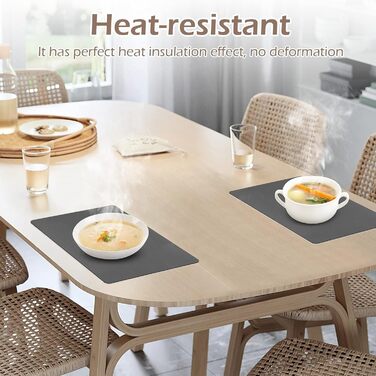 Підстилка шкіряна, 6 шт. підстилки миються з підставками нековзні підстилки двосторонні підстилки, PU зі штучної шкіри термостійкі