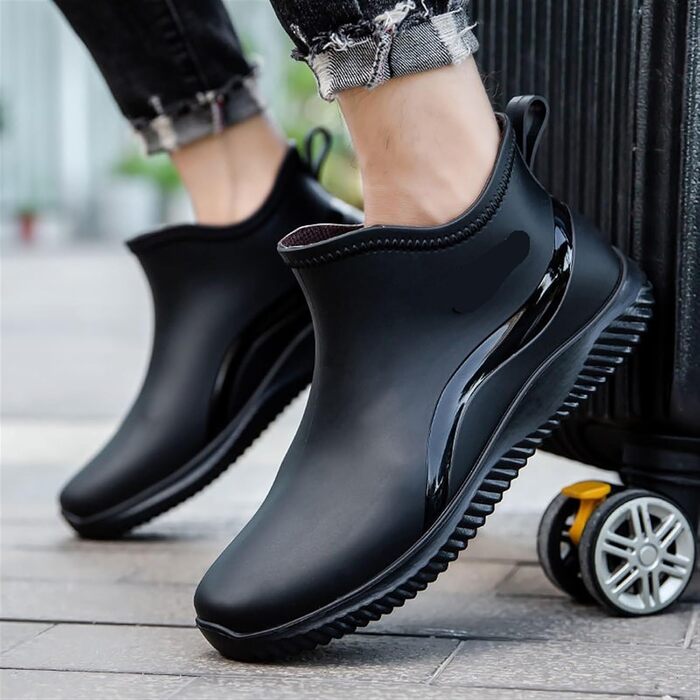 Чоловіче гумове взуття, чоловічі гумові чоботи, короткі гумові чоботи, гумове взуття для активного відпочинку, чорне, розмір 41 EU