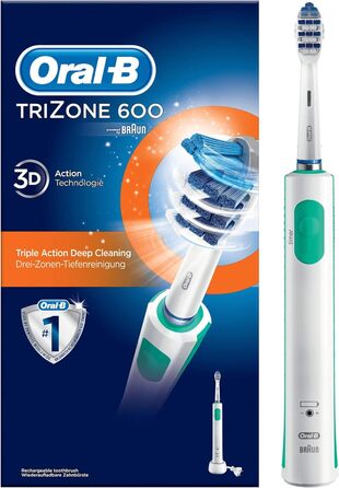 Електрична зубна щітка Oral-B TriZone 600, з таймером і щіткою TriZone, біла