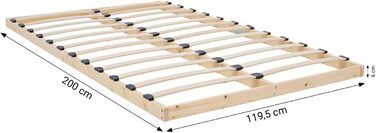 Ліжко для людей похилого віку Homestyle4u 120x200 Comfort з рейковою основою, комфортна висота, натуральне дерево, піднятий вхід, надзвичайно високе дерев&39яне ліжко для людей похилого віку Артикул 3319