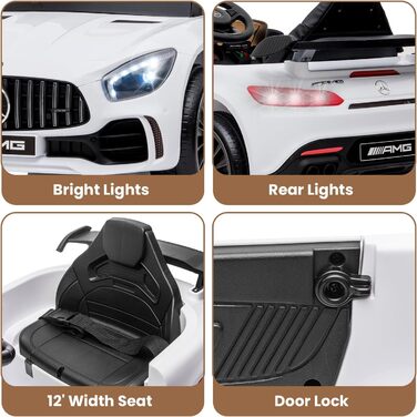 Дитячий електромобіль Mercedes Benz AMG 12V, електричний дитячий транспортний засіб, електромобіль 2-дверний з пультом дистанційно