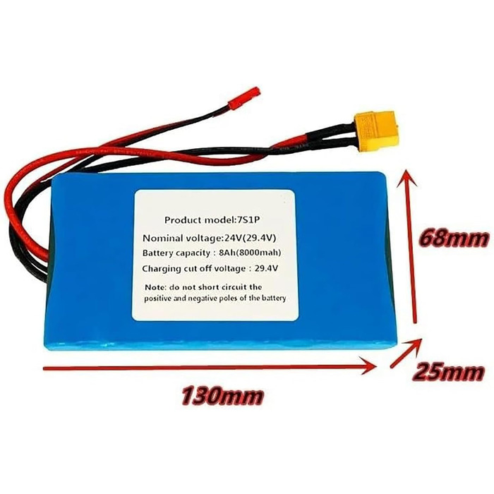 Акумулятор для електровелосипеда 24V 8000mAh, акумулятор для електровелосипеда 24V 29.4V 8AH з вбудованою системою BMS, водонепроникний ПВХ-акумулятор для двигуна 50W 100W 250W 350W 500W 750W 24V 8AH XT30SM