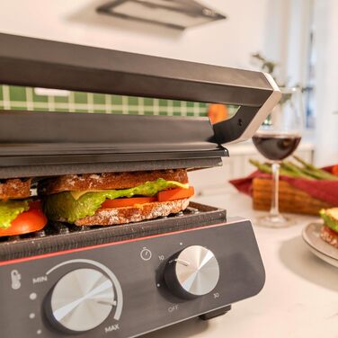 Електричний гриль Cecotec Rock'nGrill Blaze Neon потужність 2200 Вт, розкладна конструкція 180, точне керування з індикатором, знімні панелі, велика поверхня 29 x 23 см