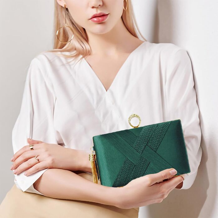 Клатч жіночий, вечірня сумочка, елегантна сумочка на ланцюжку, крос-боді, сумочка для вечірки, урочистих подій, побачень, зелена