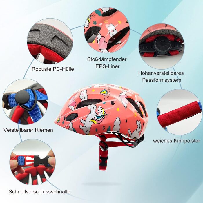 Велосипедний шолом Міцний дитячий шолом Регульований шолом для скейтборду Велосипедний шолом Шолом для скейтера 52-56 см для дівча