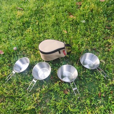 З нержавіючої сталі 304 Sierra Bowl набір посуду для кемпінгу, пішого туризму, барбекю та кемпінгу, 4 шт.