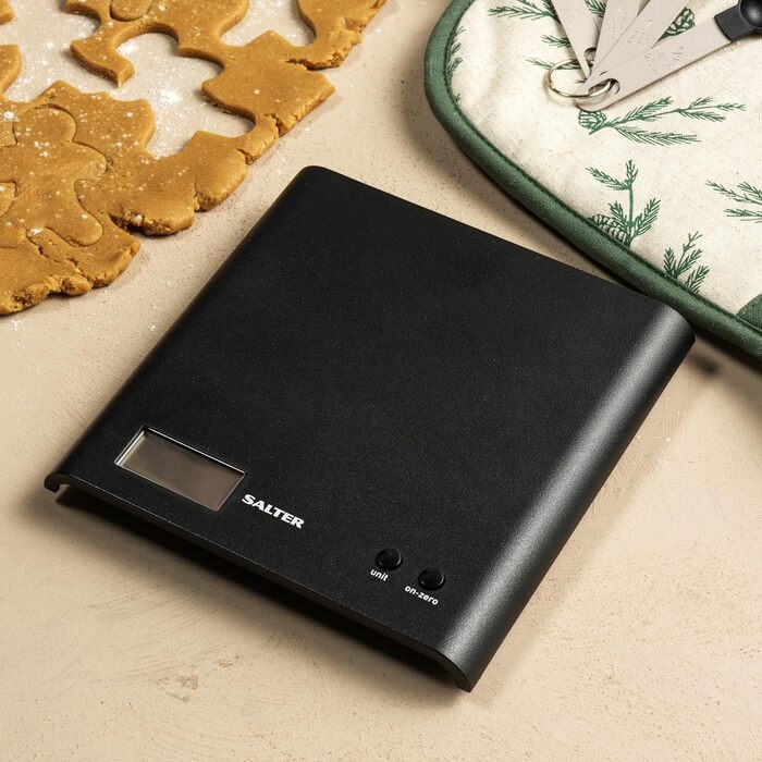 Цифрові кухонні ваги Salter 1066 BKDR15 Arc - компактні ваги на 3 кг, батарейка CR2032 в комплекті, функція додавання та зважуванн