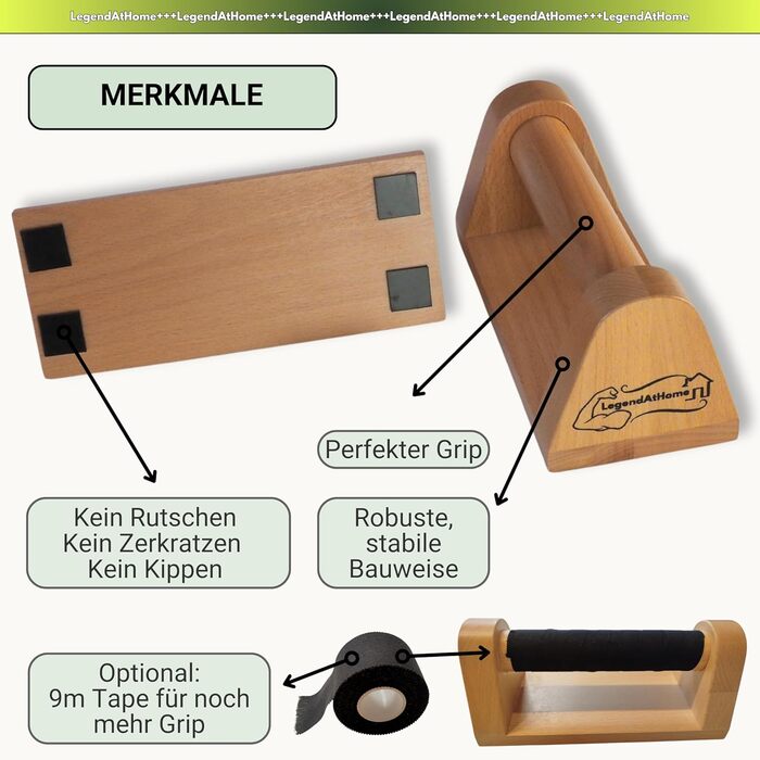 Ручки для віджимань 2 шт. в упаковці з бука стабільні та безпечні для суглобів паралельні частини для віджимань, калістеніки, віджимань та фітнес-тренувань нековзні та портативні, бук, маленькі