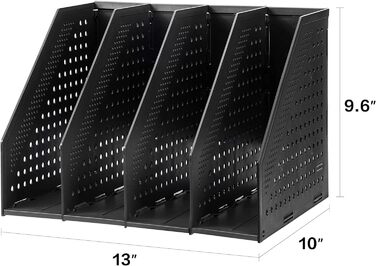 Складна папка-підставка Deli A4, тримач для журналу, для організації та зберігання офісів, висувна коробка для зберігання, настільний органайзер для шкільного офісу з 4 відділеннями, офісний органайзер (темно-сірий)