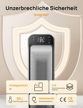 Енергозберігаючий тихий вентиляторний обігрівач Dreo, 25-дюймовий керамічний обігрівач з пультом дистанційного керування та термор