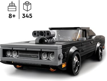 Іграшкова модель автомобіля для дітей, комплект із міні-фігуркою Домініка Торетто, 76912 Speed Champions Fast & Furious 1970 Dodge