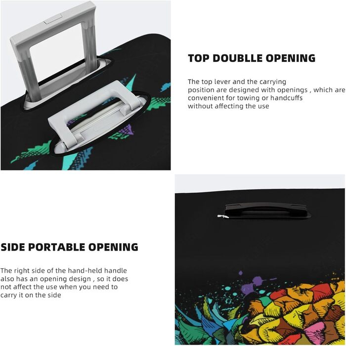 Чохол для валізи Яскравий ананас, міцний захист для багажу, підходить для валіз розміром 45.7-81.3 см, розмір XL, чорний, екстра-великий