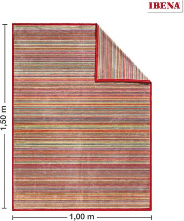 М&39яка ковдра Ibena Malang 100x150 см барвиста ковдра до колін, весела смугаста ковдра з високоякісної бавовняної суміші, м&39яка та приємно тепла 100 x 150 см. Барвиста