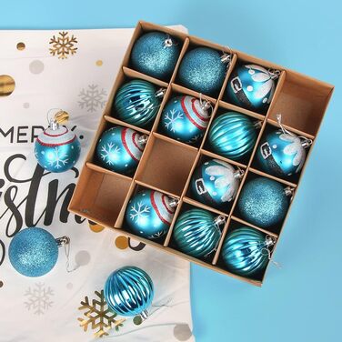 Набір різдвяних кульок 16 предметів сині Bluelves