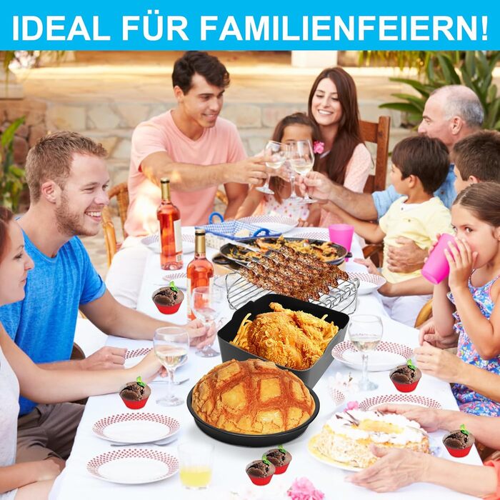 Комплектів аксесуарів для фритюрниці, багаторазові аксесуари для фритюрниці, аксесуари для фритюрниці, аксесуари для фритюрниці Philips Airfryer Xl 6.2L, Cosori 5.5L 4.7L, Cecotec 6L тощо, 8