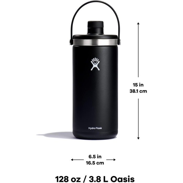 Глечик для води Hydro Flask Oasis, нержавіюча сталь, багаторазовий, вакуумний, з герметичною кришкою, 3,6 л