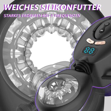 Мастурбатор ZYLEDW для чоловіків, з кріпленням на пояс, 9 режимів вібрації та 9 режимів руху вперед-назад, USB-C