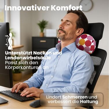 Кругла релаксаційна антистресова подушка Знімає тиск на шийний відділ хребта Наповнена дрібними комфортними намистинами М&39яка тканина з лайкри Можна прати в пральній машині 35 x 15 см Троянди