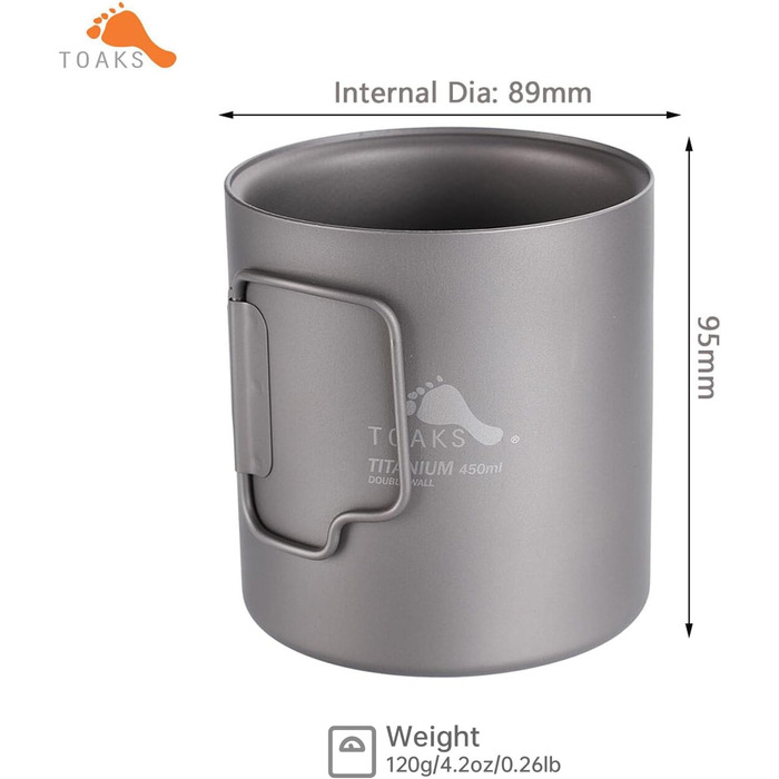 Мл двостінна кружка для кемпінгу, кавник, 450