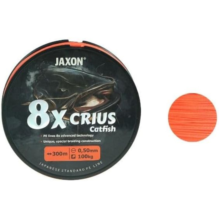 Волосінь плетена Jaxon Crius Catfish 8 шт. 300м помаранчева Wels line Catfish