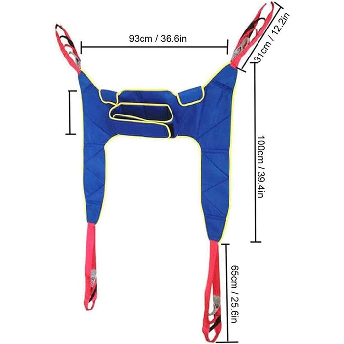 Слінг Слінг, Слінг для підйому людей похилого віку, Допомога для пересування підйому ніг, Слінг для пацієнта, Халат, Доступ до туалету, Преміальний м'який слінг з підголівником