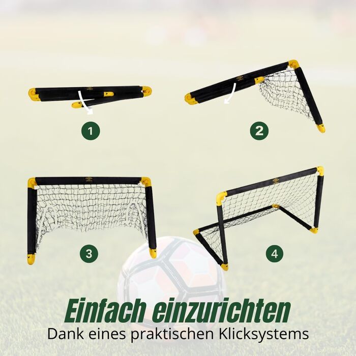 Футбольні ворота Umbro - Футбольні ворота 90 x 59 x 61 см - Складані футбольні ворота - Футбольні ворота для саду, дітей та дорослих - Футбольне тренувальне обладнання для використання в приміщенні та на вулиці - Метал - Чорний/Жовтий